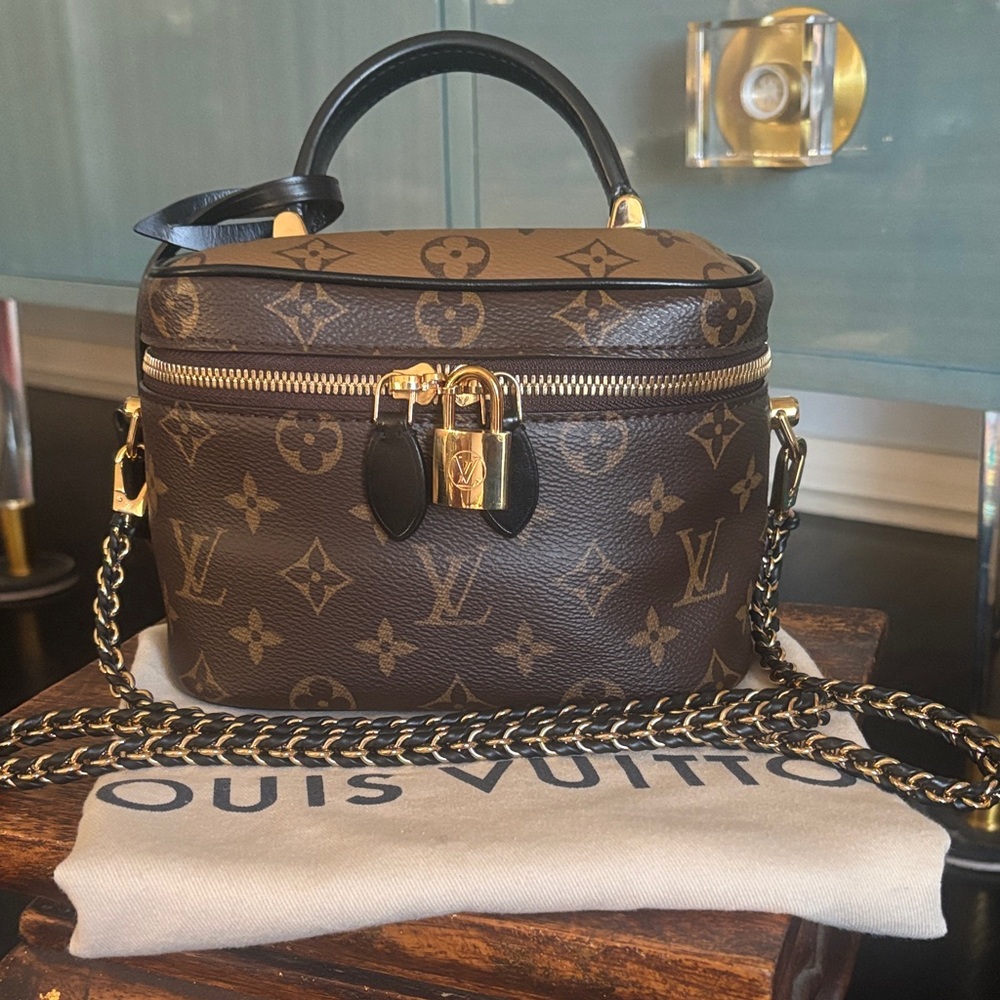 Louis Vuitton Vanity PM Reverse Monogram Chain Crossbody Strap with Dust Bag